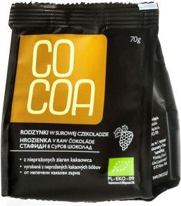 RODZYNKI W SUROWEJ CZEKOLADZIE BIO 70 g - COCOA COCOA (czekolady i bakalie w surowej czekoladzie)