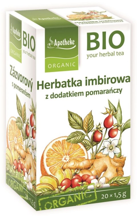HERBATKA IMBIR - POMARAŃCZA BIO (20 x 1,5 g) 30 g - APOTHEKE APOTHEKE (herbatki dla dzieci, dorosłych, błonnik HERBATKA IMBIR - POMARAŃCZA BIO (20 x 1,5 g) 30 g - APOTHEKE APOTHEKE (herbatki dla dzieci, dorosłych, błonnik