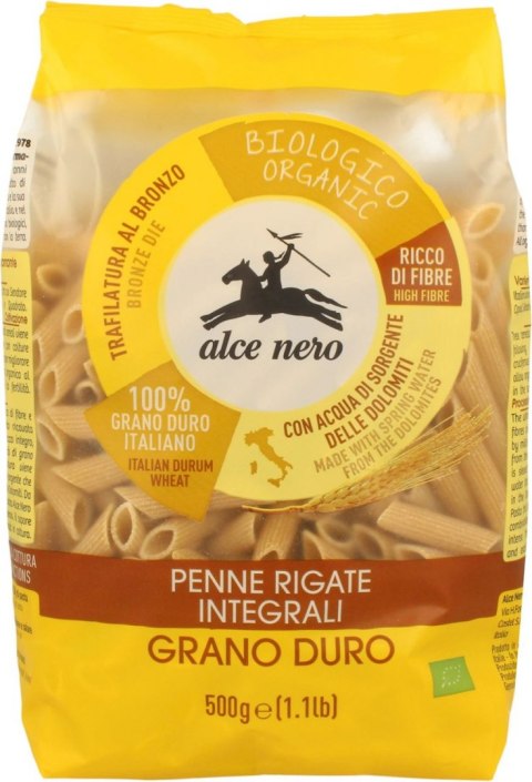 MAKARON (SEMOLINOWY RAZOWY) PENNE BIO 500 g - ALCE NERO ALCE NERO (włoskie produkty) MAKARON (SEMOLINOWY RAZOWY) PENNE BIO 500 g - ALCE NERO ALCE NERO (włoskie produkty)
