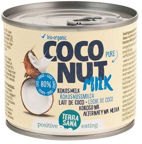 COCONUT MILK - NAPÓJ KOKOSOWY BEZ GUMY GUAR (22 % TŁUSZCZU) BIO 200 ml - TERRASANA TERRASANA (kremy, makarony, sosy sojowe, inne)