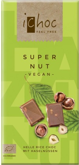 TABLICZKA KAKAOWA Z ORZECHAMI LASKOWYMI FAIR TRADE BIO 80 g - ICHOC (VIVANI) ICHOC (czekolady wegańskie)