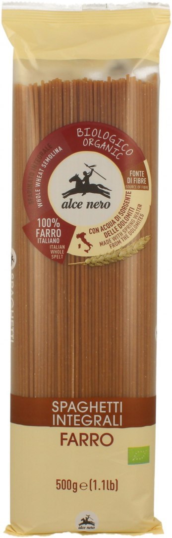 MAKARON (Z PŁASKURKI RAZOWY) SPAGHETTI BIO 500 g - ALCE NERO ALCE NERO (włoskie produkty) MAKARON (Z PŁASKURKI RAZOWY) SPAGHETTI BIO 500 g - ALCE NERO ALCE NERO (włoskie produkty)