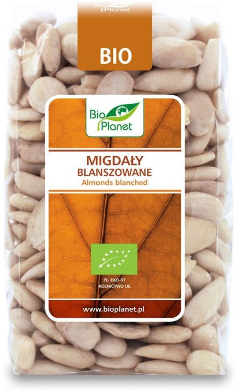 MIGDAŁY BLANSZOWANE BIO 350 g - BIO PLANET BIO PLANET - seria BRĄZOWA (orzechy i pestki)