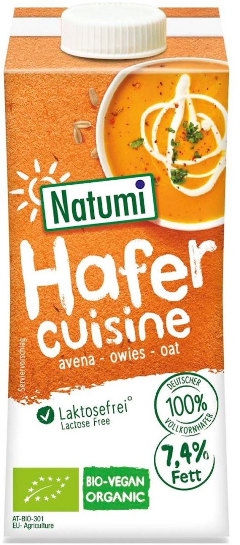 KREM OWSIANY DO GOTOWANIA I PIECZENIA BEZ DODATKU CUKRÓW BIO 200 ml - NATUMI NATUMI (napoje i kremy roślinne)