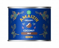 COCONUT MILK - NAPÓJ KOKOSOWY BEZ GUMY GUAR (17 % TŁUSZCZU) BIO 200 ml (KARTON) - AMAIZIN AMAIZIN (napoje kokosowe, tortilla, chipsy, inne)
