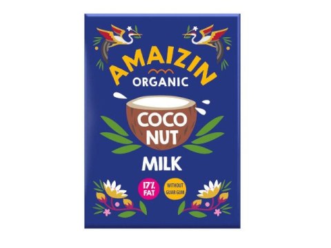 COCONUT MILK - NAPÓJ KOKOSOWY BEZ GUMY GUAR (17 % TŁUSZCZU) BIO 500 ml (KARTON) - AMAIZIN AMAIZIN (napoje kokosowe, tortilla, chipsy, inne)