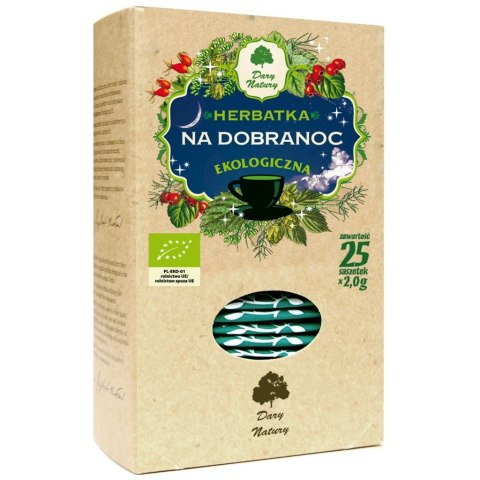 HERBATKA NA DOBRANOC BIO (25 x 2 g) 50 g - DARY NATURY DARY NATURY - herbatki HERBATKA NA DOBRANOC BIO (25 x 2 g) 50 g - DARY NATURY DARY NATURY - herbatki