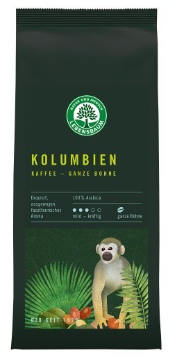 KAWA ZIARNISTA ARABICA 100 % KOLUMBIA BIO 250 g - LEBENSBAUM LEBENSBAUM (przyprawy, herbaty, kawy)