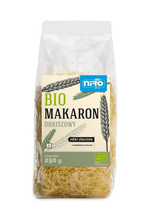 MAKARON (ORKISZOWY Z KURKUMĄ) NITKI ZŁOCISTE BIO 250 g - NIRO NIRO (makarony orkiszowe) MAKARON (ORKISZOWY Z KURKUMĄ) NITKI ZŁOCISTE BIO 250 g - NIRO NIRO (makarony orkiszowe)