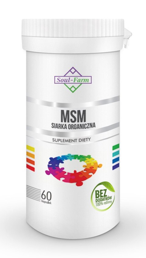 MSM SIARKA ORGANICZNA (650 mg) 60 KAPSUŁEK - SOUL FARM SOUL FARM (witaminy i ekstrakty) MSM SIARKA ORGANICZNA (650 mg) 60 KAPSUŁEK - SOUL FARM SOUL FARM (witaminy i ekstrakty)
