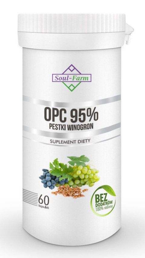 PESTKI WINOGRON EKSTRAKT 95 % OPC (450 mg) 60 KAPSUŁEK - SOUL FARM SOUL FARM (witaminy i ekstrakty) PESTKI WINOGRON EKSTRAKT 95 % OPC (450 mg) 60 KAPSUŁEK - SOUL FARM SOUL FARM (witaminy i ekstrakty)