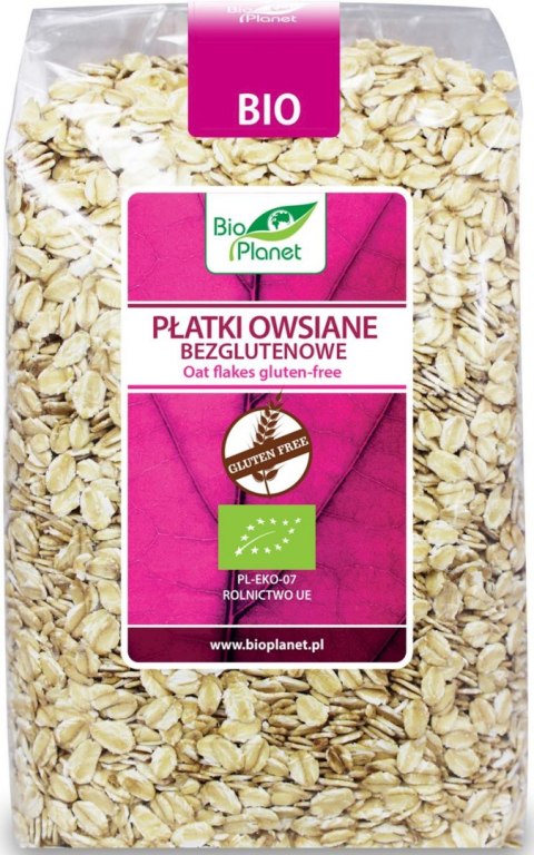 PŁATKI OWSIANE BEZGLUTENOWE BIO 600 g - BIO PLANET BIO PLANET - seria RÓŻOWA (płatki, otręby, musli)