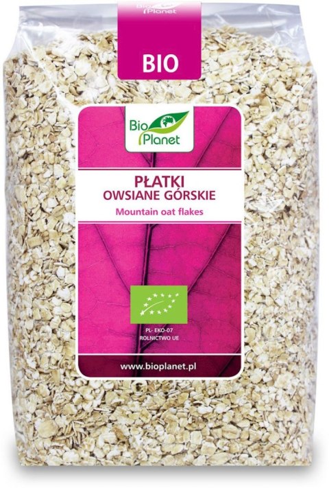 PŁATKI OWSIANE GÓRSKIE BIO 600 g - BIO PLANET BIO PLANET - seria RÓŻOWA (płatki, otręby, musli)