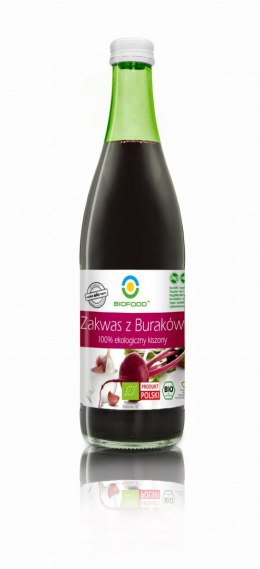 ZAKWAS Z BURAKÓW KISZONYCH BEZGLUTENOWY BIO 500 ml - BIOFOOD BIOFOOD (soki, przetwory, octy, olej kokosowy)