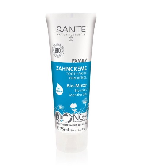 PASTA DO ZĘBÓW MIĘTOWA Z FLUOREM ECO 75 ml - SANTE SANTE (kosmetyki) PASTA DO ZĘBÓW MIĘTOWA Z FLUOREM ECO 75 ml - SANTE SANTE (kosmetyki)