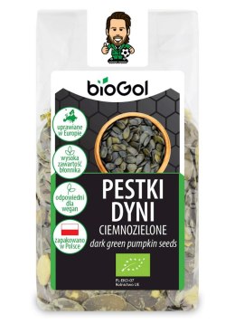 PESTKI DYNI CIEMNOZIELONE (UPRAWIANE W EUROPIE) BIO 150 g - BIOGOL BIOGOL (produkty śniadaniowe, przekąski bez cukru)