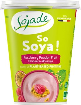 DESER SOJOWY MALINA - MARAKUJA BEZGLUTENOWY BIO 400 g - SOJADE SOJADE (prod. sojowe bifidus, desery ryż. i soj.)