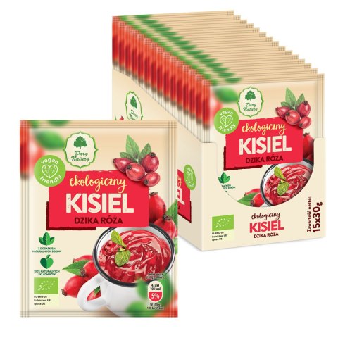 KISIEL INSTANT DZIKA RÓŻA BEZGLUTENOWY BIO 30 g - DARY NATURY DARY NATURY - inne BIO