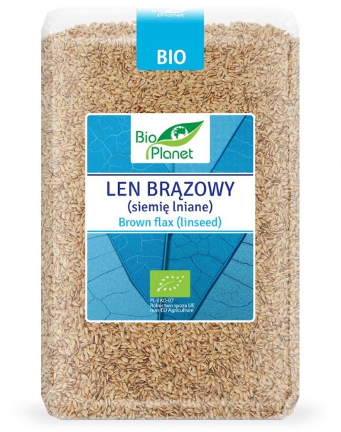 LEN BRĄZOWY (SIEMIĘ LNIANE) BIO 2 kg - BIO PLANET BIO PLANET - seria NIEBIESKA (ryże, kasze, ziarna)