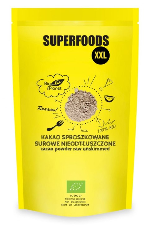 KAKAO SPROSZKOWANE SUROWE NIEODTŁUSZCZONE BIO 400 g - BIO PLANET BIO PLANET - seria SUPERFOODS